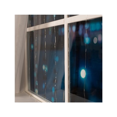 Гирлянда «Занавес» 2×2 м роса, IP20, серебристая нить, 300 LED, свечение мульти, 12 В