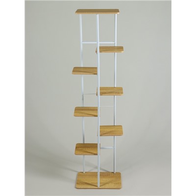 Подставка для цветов Greengo, 8 полок, 36×23×136 см, напольная, каркас металл, полки МДФ, белая