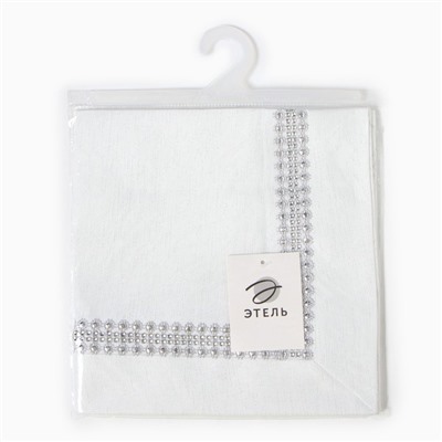 Дорожка на стол Этель со стразами, 50×100 ±5 см, белая, п/э