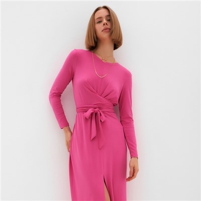 Платье миди женское MINAKU: Green trend, фуксия, размер 42