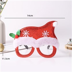 Очки новогодние карнавальные 1 шт. КОЛПАК СО СНЕЖИНКАМИ, размер универсальный