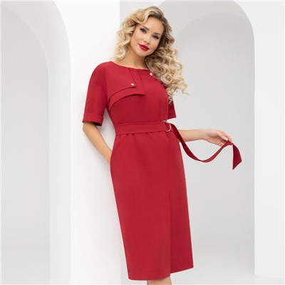 Платье, Я онлайн (рэд, с поясом)