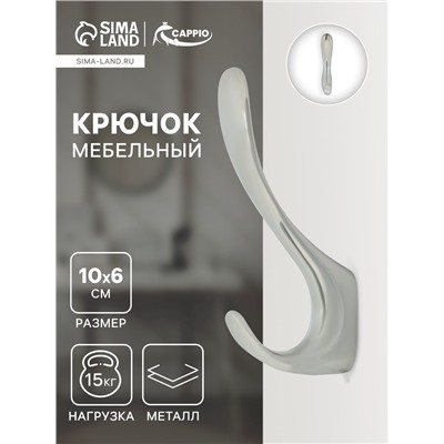 Крючок мебельный CAPPIO NOTE, двухрожковый, цвет хром
