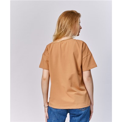 Футболка женская MINAKU OVERSIZE FIT: рыжая, р-р 46