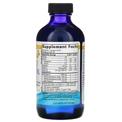 Nordic Naturals, Arctic-D, жир печени трески с лимоном, 237 мл (8 жидких унций)