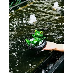 Садовая фигура из полистоуна «Лягушка лежит на шине», 14×13×9.5 см, водоплавающая