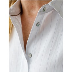 Блузка в полоску с цельнокроеным рукавом 3/4 из хлопка с добавлением льна