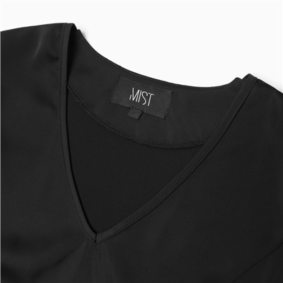 Майка шелковая женская MIST plus-size, размер 56, чёрная