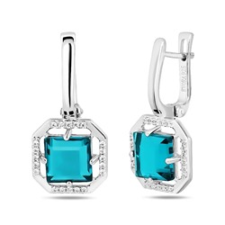 Серьги, аквамарин выращ., Розали