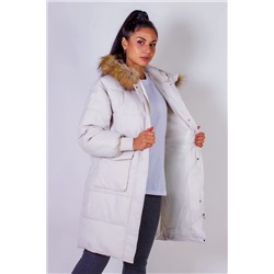 Зимняя удлиненная парка с капюшоном натуральный мех арт.617