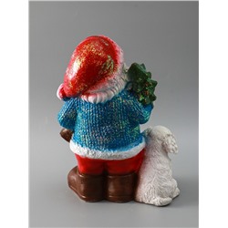 УЦЕНКА Фигура "Дед мороз с елкой" с блестками 37см