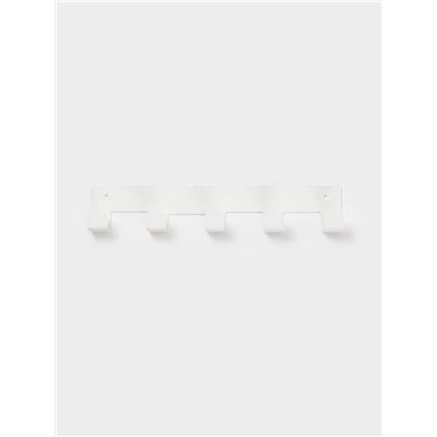 Вешалка настенная, 5 крючков, белая