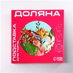 Подставка для торта Доляна «Маффин», d=32 см, вращающаяся, стекло, разноцветная