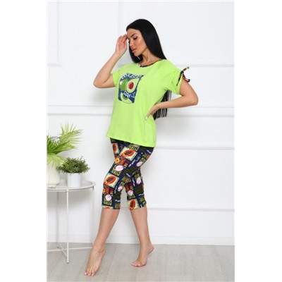 №094 Костюм с бриджами (Зеленый фрукты)