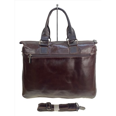 Сумка-портфель мужская из натуральной кожи, цвет шоколад