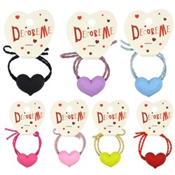 Резинка для волос 1 шт "СЕРДЕЧКО С ГРАНЯМИ" ассорти 2-712/370 DecoreMe