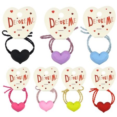 Резинка для волос 1 шт "СЕРДЕЧКО С ГРАНЯМИ" ассорти 2-712/370 DecoreMe