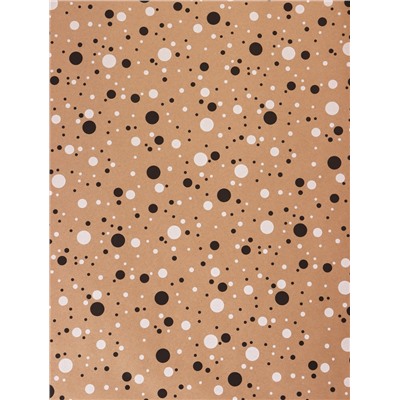 Крафт бумага «Конфетти» черный/белый на коричневом фоне, 0.72×10±5% м, 60 г