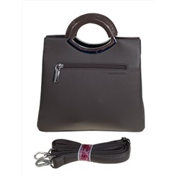 Женская сумка из искусственной кожи, цвет серо коричневый