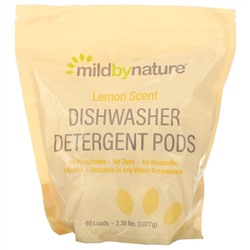 Mild By Nature, Средство для мытья посуды в посудомоечной машине, с ароматом лимона, 60 капсул, 1077 г (2,38 фунта, 36,48 унции)