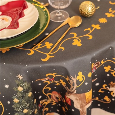 Скатерть новогодняя «Этель» Fairy tale, d=150 см ±3 см с ВГМО, 100% хлопок, саржа 190 г/м²