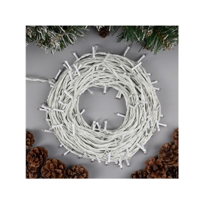 УЦЕНКА Гирлянда «Нить» 20 м, IP20, белая нить, 200 LED, свечение жёлтое, 8 режимов, 220 В