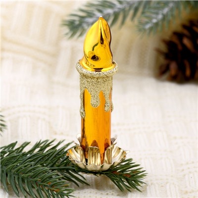 Ёлочная игрушка «Свеча» h=8.7 см, МИКС