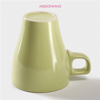 Кружка Доляна Coffee break, 280 мл, керамика, зелёная