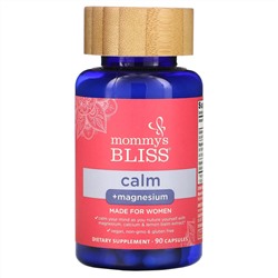 Mommy's Bliss, Calm, успокаивающее средство + магний, для женщин, 90 капсул
