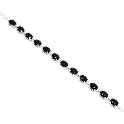 Браслет из серебра сапфир корунд, Миндаль