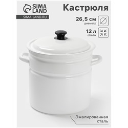 УЦЕНКА Кастрюля цил.борт. 12 л белая (без декора)