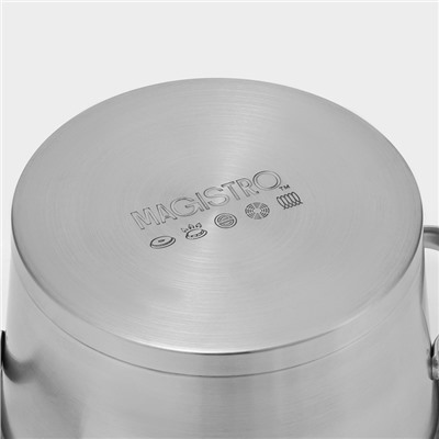 УЦЕНКА Кастрюля Magistro HiTech Steel 4 л d=22 см, h=13 см, нержавеющая сталь, индукция