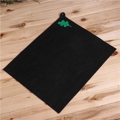 Коврик - сидушка для бани и сауны с аппликацией «Дубовый лист», 50×40 см, полиэфир, чёрный