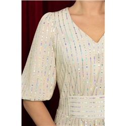 Платье праздничное Мадлен (белое золото) П14603-18М