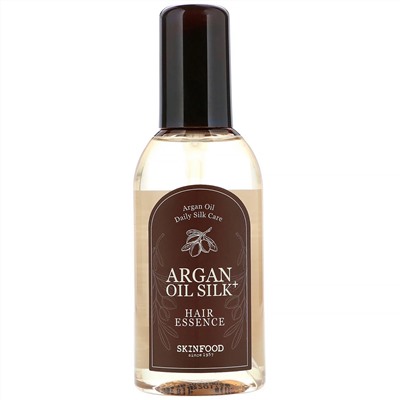 Skinfood, Фиксирующая эссенция для волос с аргановым маслом Argan Oil Silk Plus, 3,38 ж. унц. (100 мл)
