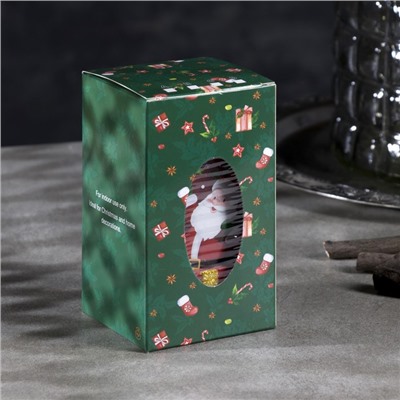 Светодиодная фигура «Красный подарок с Дедом Морозом» 6.3×11.5×6.3 см, пластик, батарейки АААх3 (не в комплекте), эффект пламени