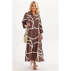 Платье штапель  6145/02/Кофейный