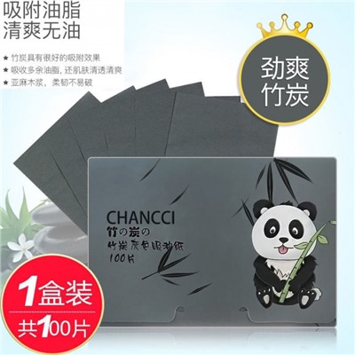 Салфетки матирующие с бамбуковым углем Chancci, 100 шт