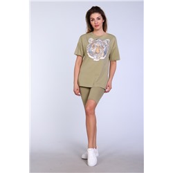 Костюм женский с велосипедками и футболкой тк-246а.гол