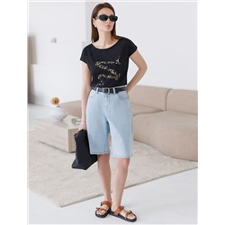 Нарядная футболка с блестящим принтом