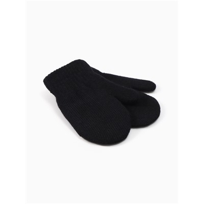 Варежки детские двухслойные MINAKU двухслойные, 12 см, чёрные