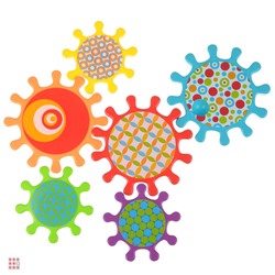 Конструктор с шестерёнками на присосках, 6 пр.