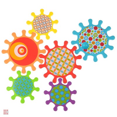 Конструктор с шестерёнками на присосках, 6 пр.