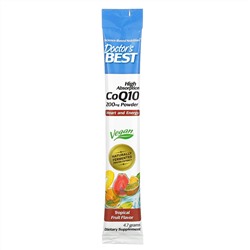 Doctor's Best, High Absorption CoQ10 Powder, Tropical Fruit, 200 mg, 30 Powder Stick Packs, 4.7 g Each