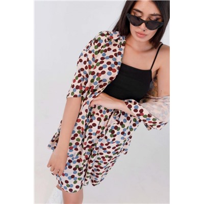 Костюм штапель рубашка _ шорты 1252 (Горох)