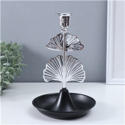 Металлический подсвечник на 1 свечу «Лист Гинкго», d=2 см, 15.5×15.5×24.5 см