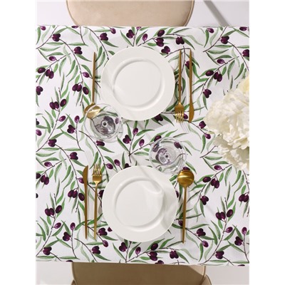 Скатерть «Доляна» Olives 149×110 см, 100% хлопок, рогожка 164 г/м²