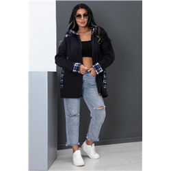 Толстовка 52223 (Синий крупная клетка)