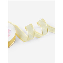 Лента декоративная, капроновая/атласная, 20 мм, 18±1 м, ванильная