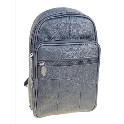 Сумка мужская через плечо из натуральной кожи, цвет черный